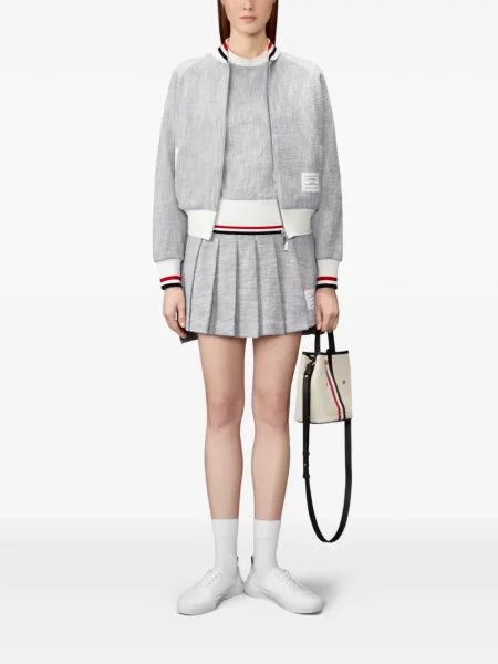 Fustă Thom Browne din tweed gri