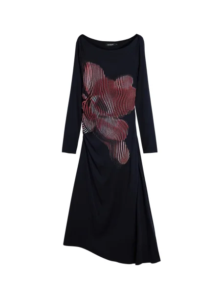 Desigual Rochie roșu rodie / negru / coajă de ou alb