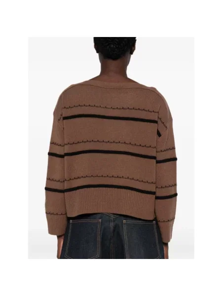 Sweter Pennyblack z okrągłym dekoltem brązowy