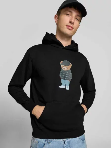Bluza z motywem misia model Puffer Bear' Chill Pill czarna