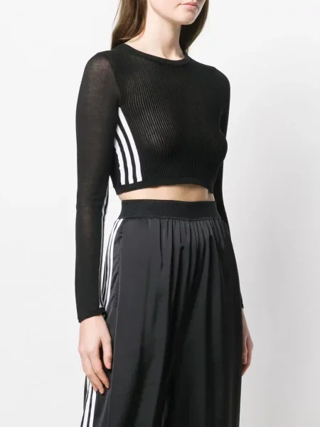 Cropp top Adidas cu un umăr gol cu nervuri negru