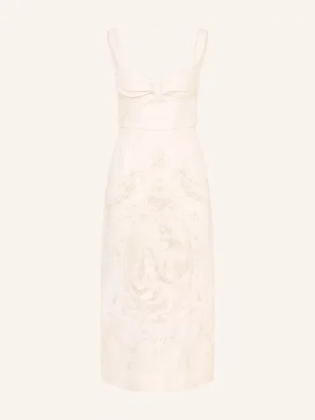 Zimmermann Sukienka Lniana Drape weiss