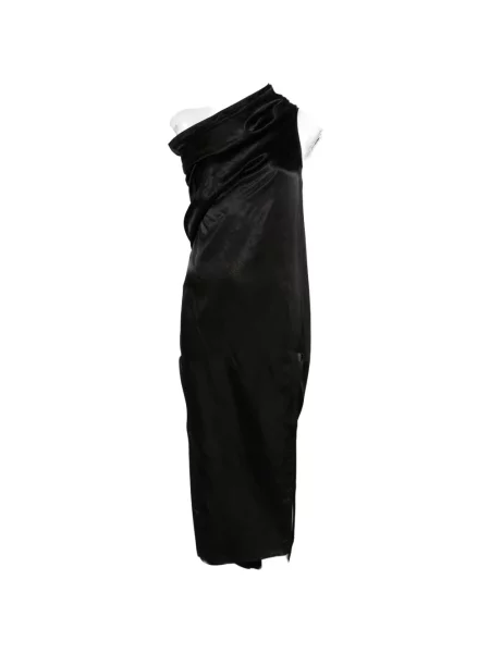 Rochie midi Rick Owens până la genunchi cu un umăr gol de costum negru