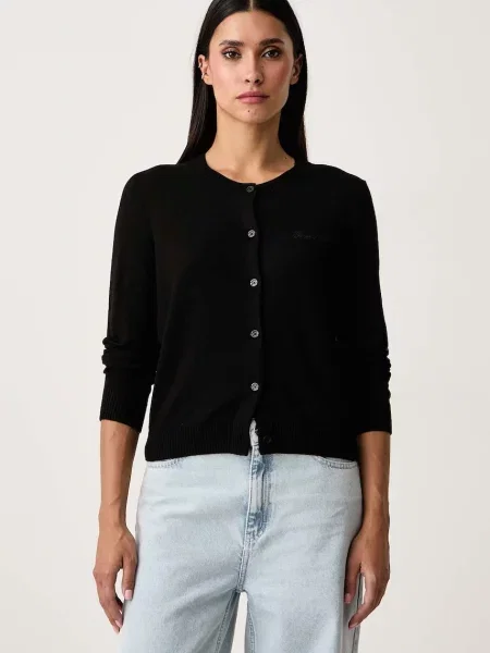 GUESS JEANS Geacă tricotată negru