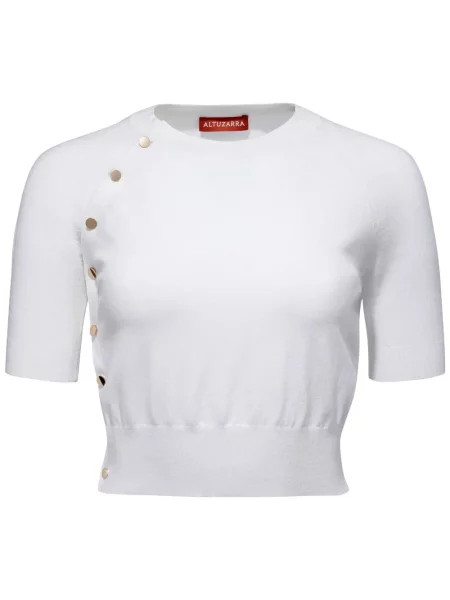 Scurt top Altuzarra tricotate alb