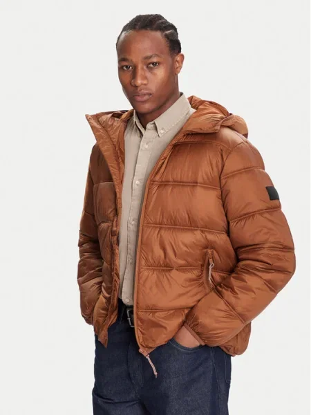 Tommy Jeans Geacă de primăvară-toamnă maro