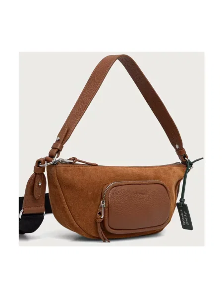 Coccinelle torebka crossbody skórzana brązowa