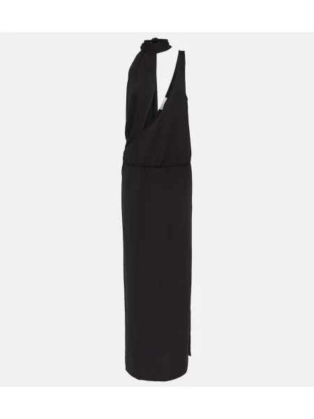 Rochie Christopher Esber drapată cu gât halter negru