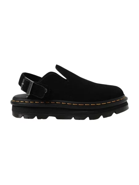 Klapki Dr. Martens zamszowe z otwartą piętą czarne