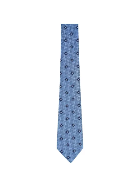 Cravată Zegna cu imagine cu imprimeu geometric albastru