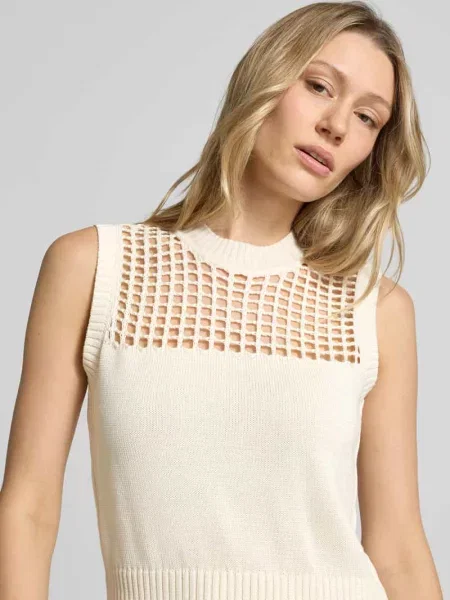Bezrękawnik z okrągłym dekoltem Armani Exchange beżowa