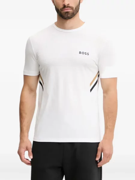 Tricou Boss cu dungi alb