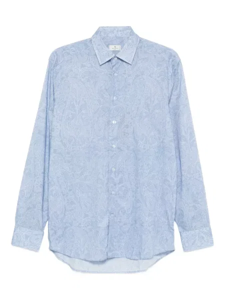 Cămașă Etro cu imagine cu model paisley albastru