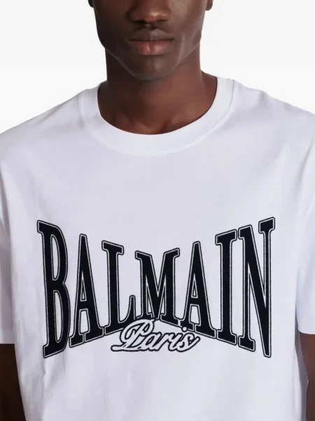 Tricou Balmain cu imagine alb