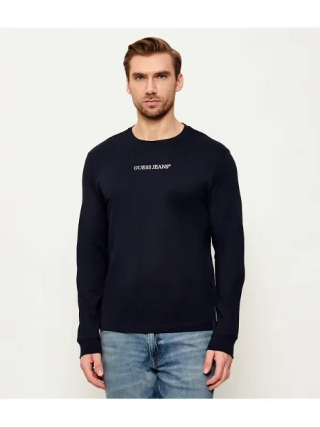 Hosszú ujjú póló Guess Jeans kék