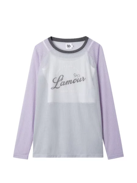 Długi top B+ab prążkowany szary