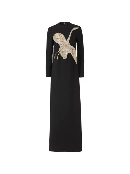 Rochie maxi Costarellos cu aplicații de costum negru