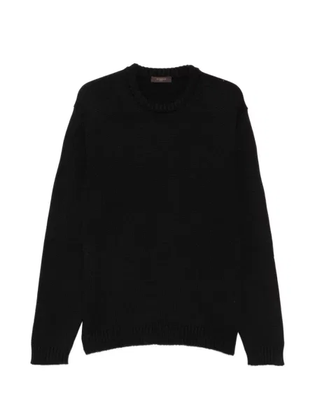 Pulover Zanone cu decolteu rotund negru