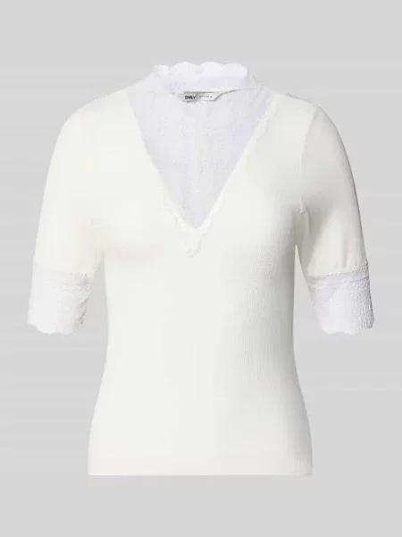 T-shirt o kroju slim fit z mieszanki model Tilde' Only biała