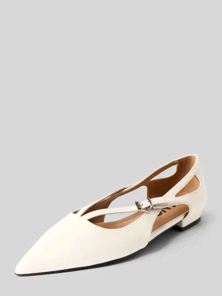 Baleriny z wycięciami model BIABARI' Bianco białe