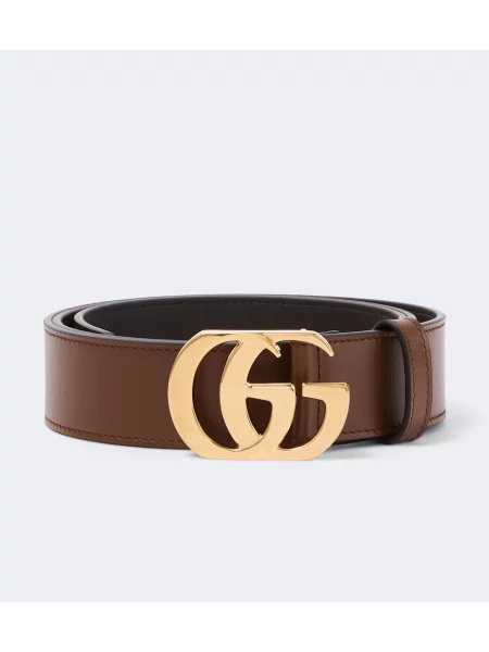 Cu centură curea Gucci din piele maro