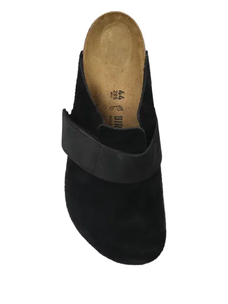 Papuci tip mules Birkenstock din piele de căprioară negru