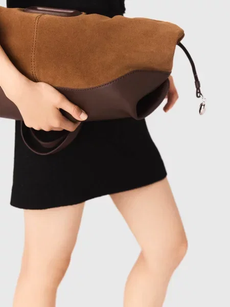 Замшевая сумка Maje коричневая