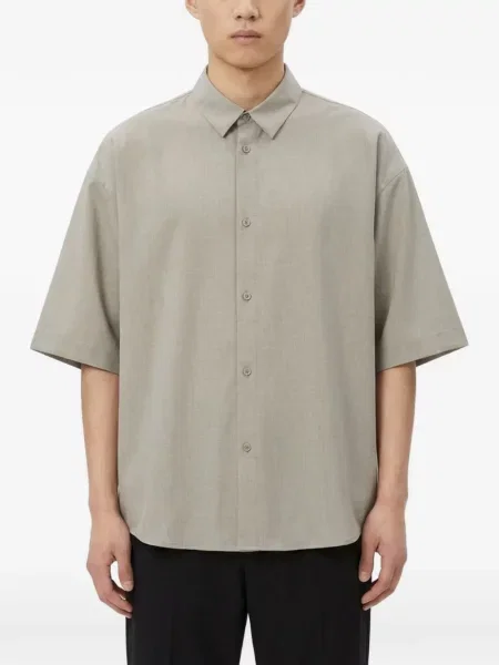 Копринена риза Fear Of God Essentials сиво