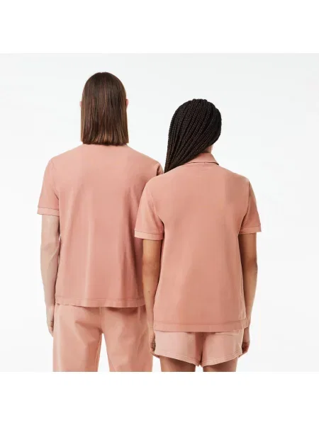 Lacoste Koszulka Polo Classic Fit Z Bawełny Piqué różowa