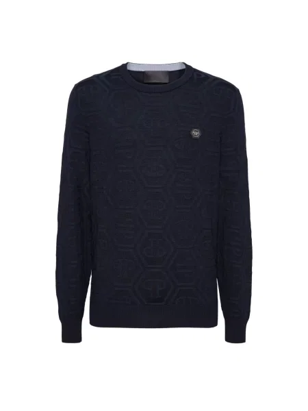 Sweter Philipp Plein wełniany niebieski