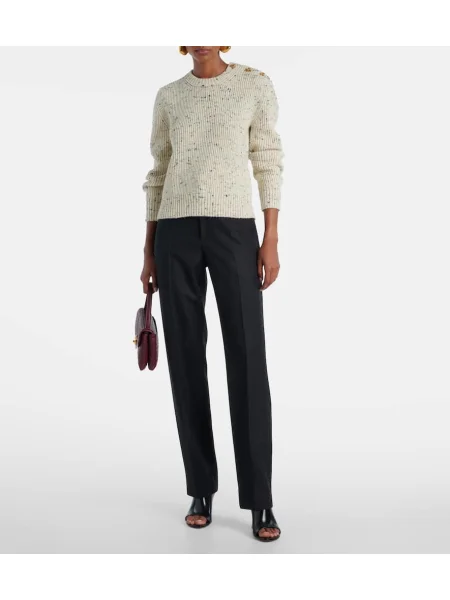 Pulover Bottega Veneta de lână alb