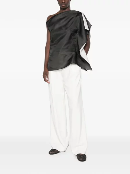 Pantaloni Proenza Schouler din crep alb