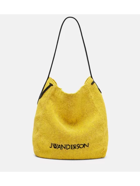 Geantă Jw Anderson din piele cu mărgele galben