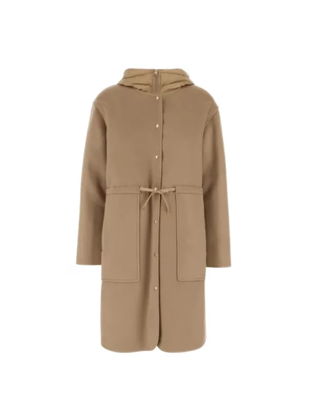 Płaszcz Moncler wełniany brązowy