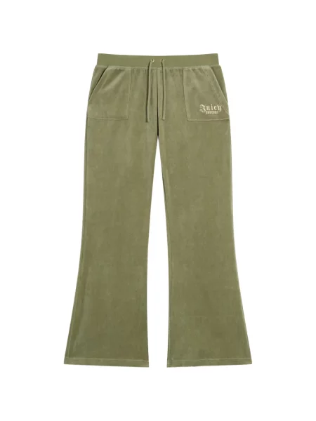 Pantaloni Juicy Couture de catifea alergare verde