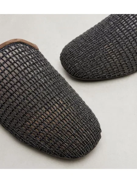 Papuci tip mules Brunello Cucinelli maro
