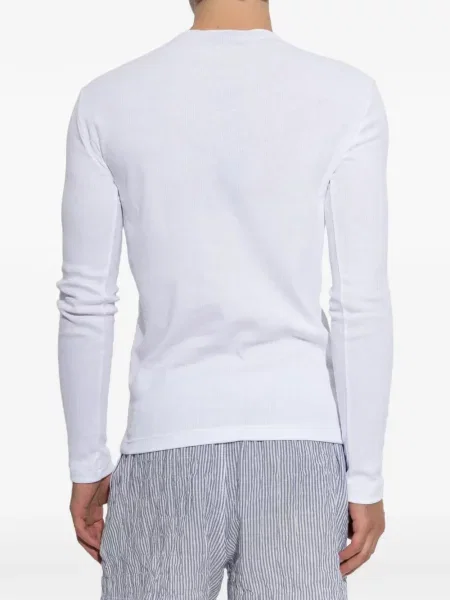 Tricou Dsquared2 cu decolteu în V cu autograf alb