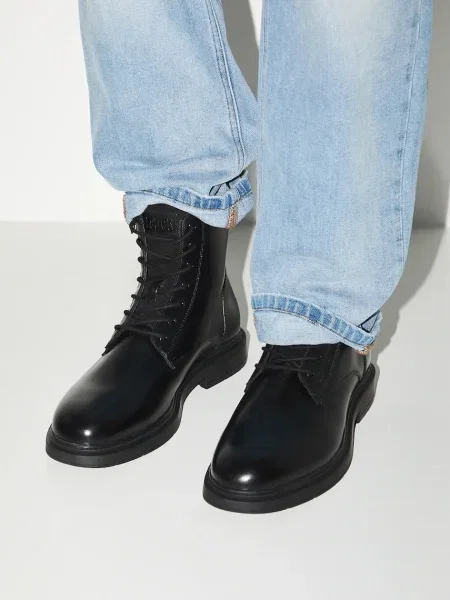 Medicine cizme înalte din piele negru