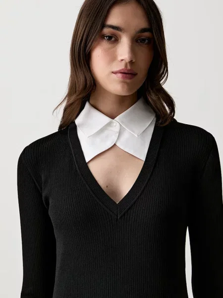 Karl Lagerfeld pulover pentru femei cu vâscoză negru