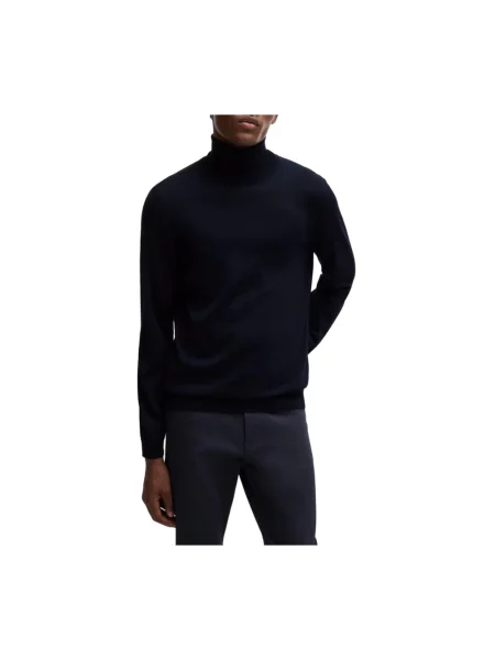 Sweter z golfem Hugo Boss wełniany czarny