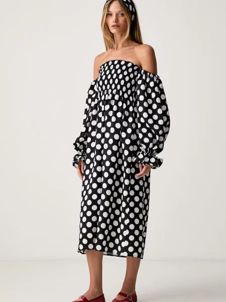 The Sleeper rochie cu vâscoză negru