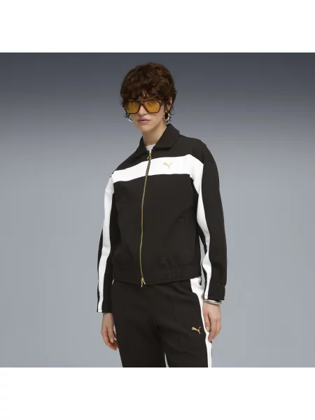 Bluza dresowa T7 o luźnym kroju czarna