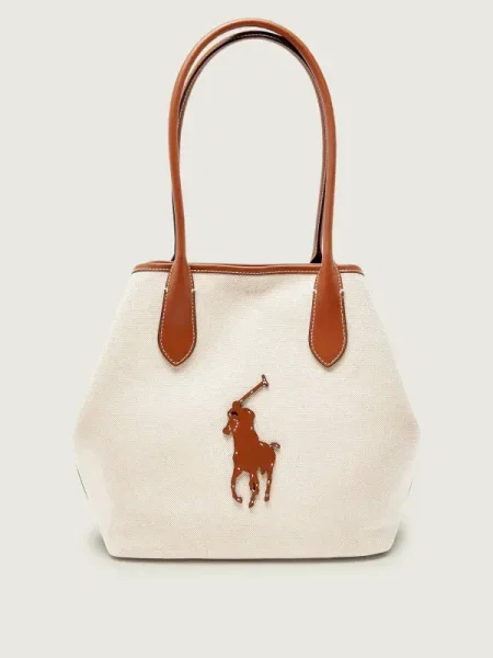 Geantă shopper Polo Ralph Lauren bej