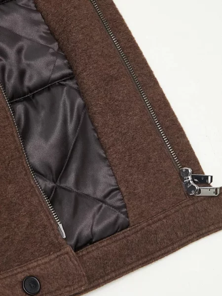 Вовняна куртка Filling Pieces Box Jacket перехідна oversize коричневий