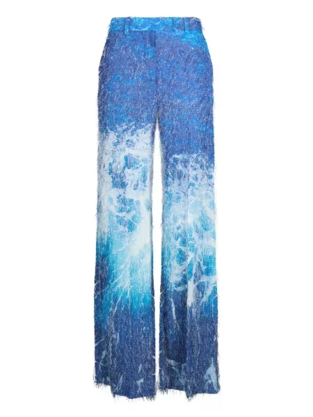 Pantaloni Roberto Cavalli din jacard albastru