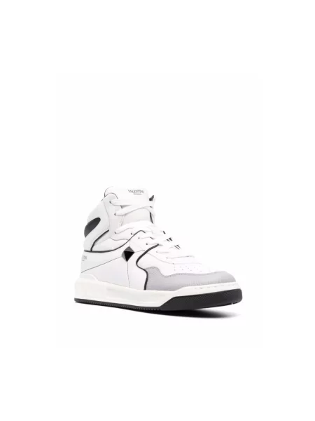 Sneakersy Valentino Garavani skórzane z ćwiekami białe
