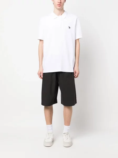 Scurt tricou polo Ps Paul Smith cu model zebră alb