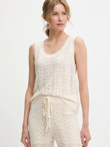 Answear Lab bluzka i spodnie beżowy