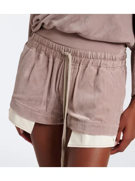 Pantaloni scurți Rick Owens de catifea violet