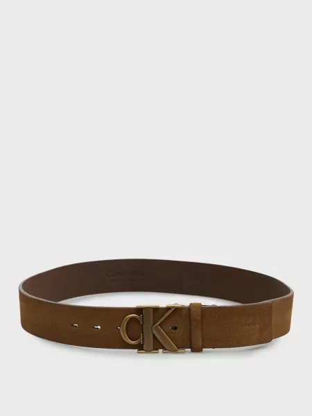 Замшевый ремень Calvin Klein с пряжкой коричневый